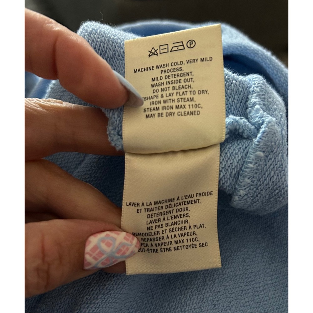 Wolven‎ Anthropologie Blue Cotton French Terry Short Sleeve Sweatshirt Dress Xs - Picture 5 of 8